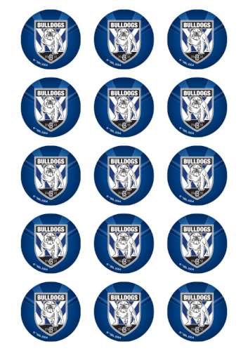 Bulldogs NRL Edible Icing Cupcake Images - Click Image to Close
